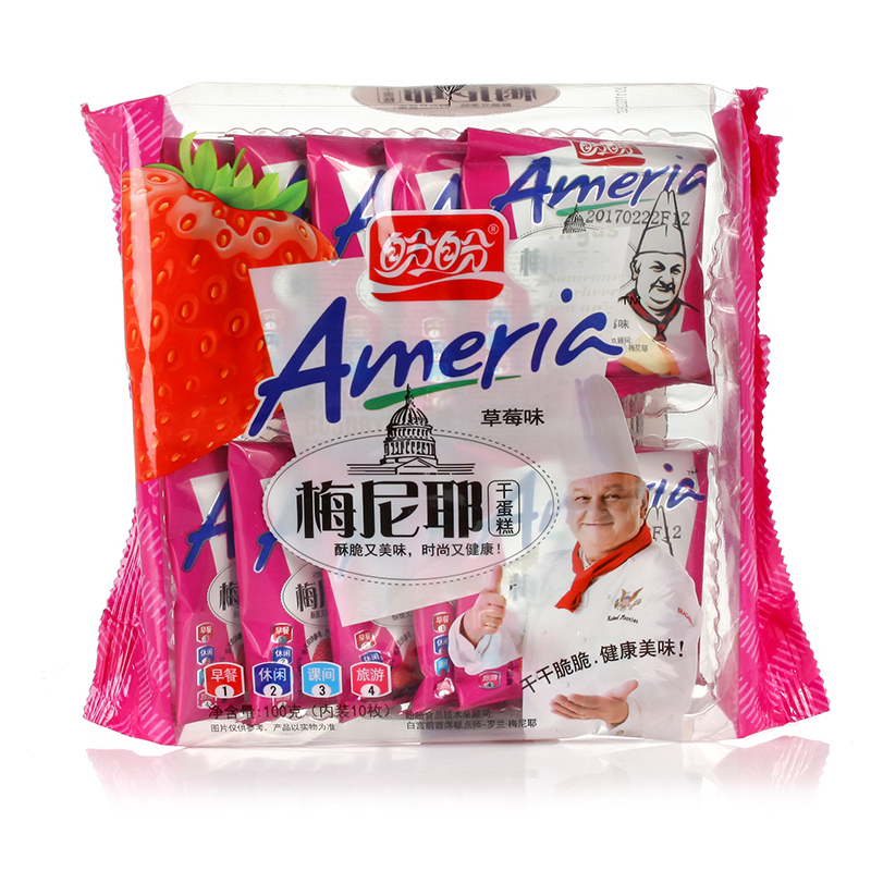 盼盼梅尼耶干蛋糕100g草莓味