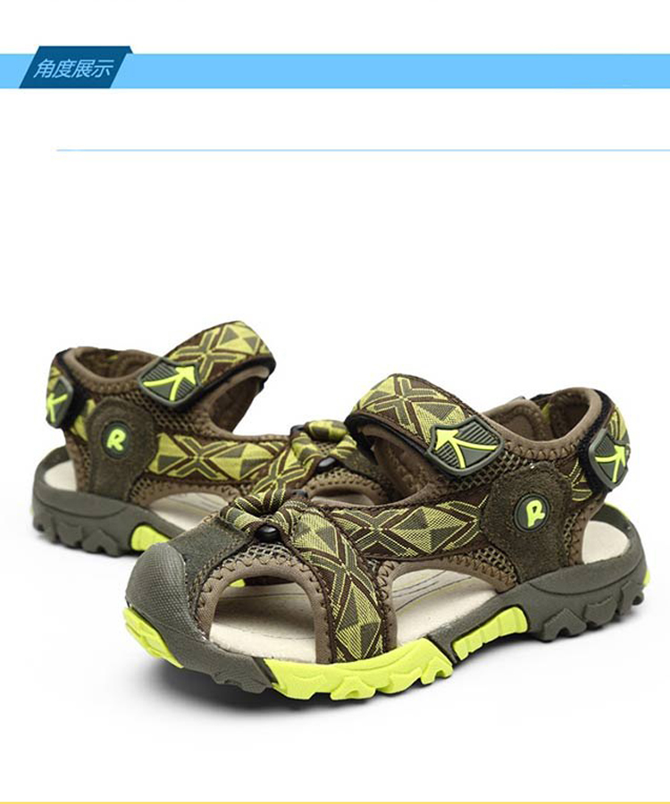 男童凉鞋包头2018新款夏季真皮透气防滑防水软底沙滩凉鞋