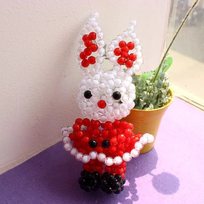 台灯家居珠串水晶珠摆件纸巾盒结婚珠子大号